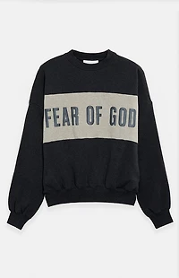 Fear of God ESSENTIALS Iron Grey Heather Paneled Cropped Relaxed Sweatshirt