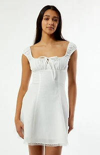 Your Favorite Maggie Tie Front Ruched Mini Dress