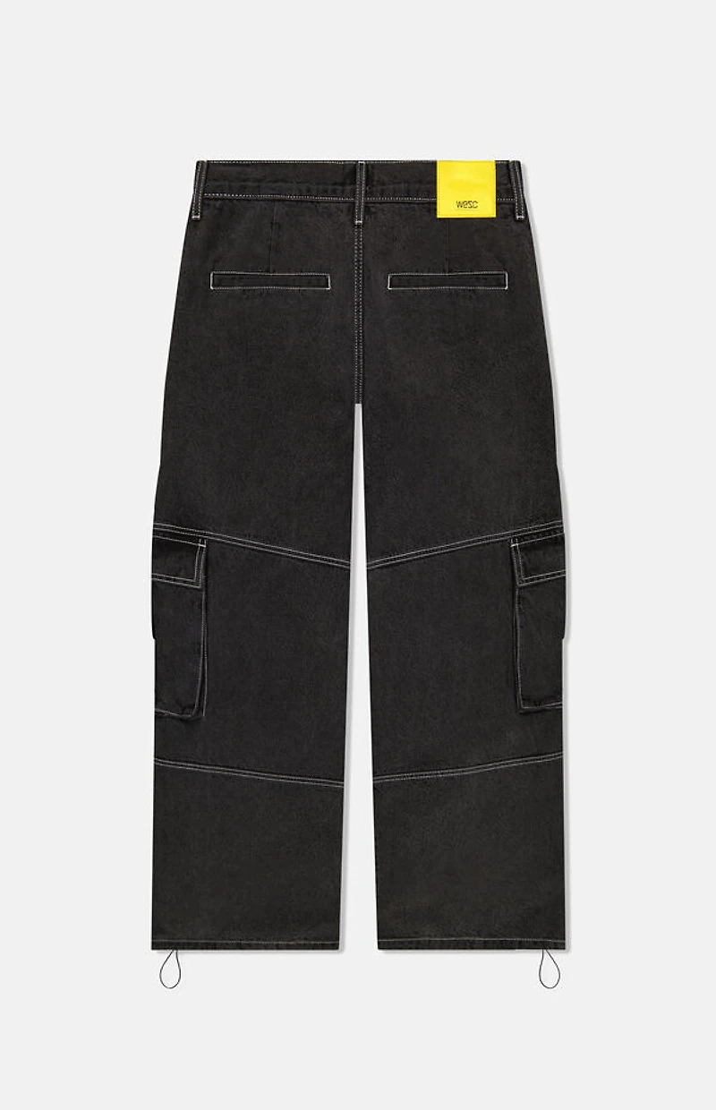 WeSC America Inc Black Wash Baggy Denim Cargo Pants