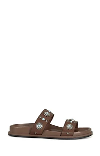 AZALEA WANG Women's Storge Brown Flat Sandals