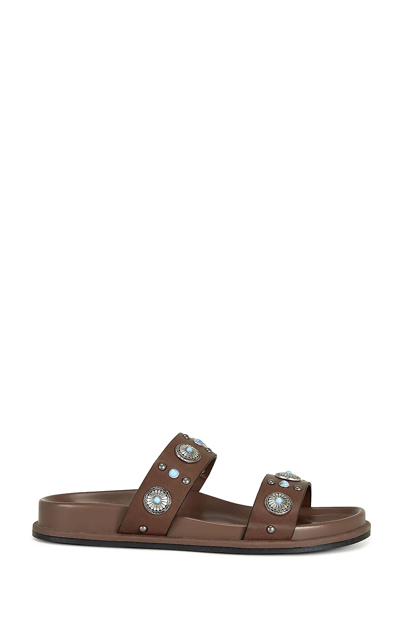 AZALEA WANG Women's Storge Brown Flat Sandals