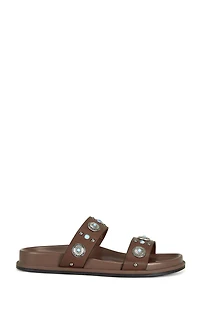 AZALEA WANG Women's Storge Brown Flat Sandals