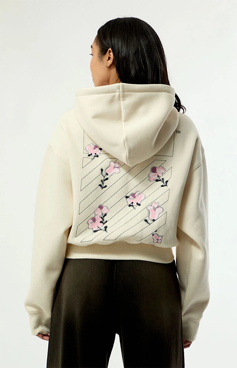 L/AB c/o Off-White Floral Cropped Hoodie