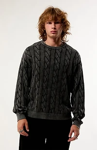 Pacsun Black Grandeur Cable Knit Sweater