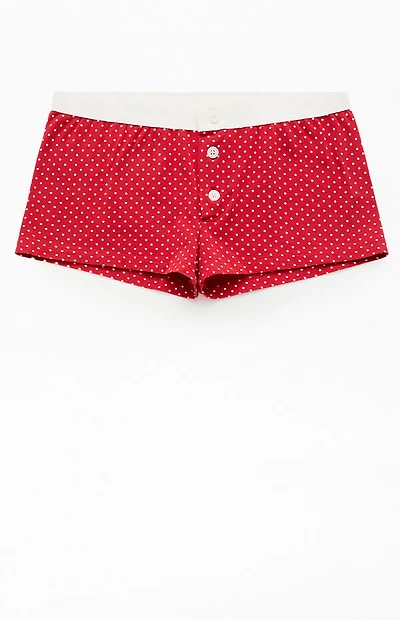 John Galt Red Polka Dot Pajama Boyshorts