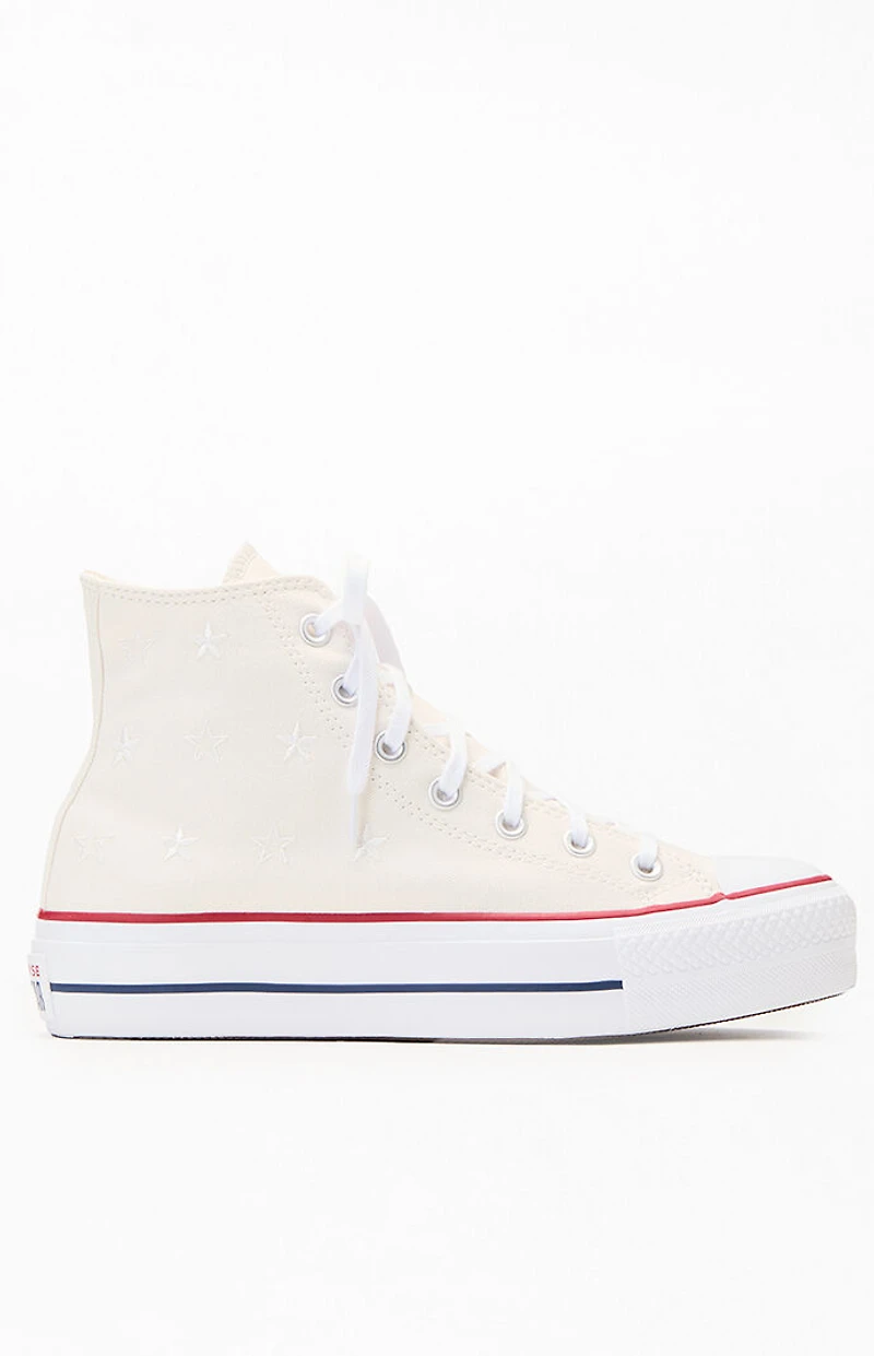 Converse Women's White Stars Chuck Taylor All Star Lift High Top Sneakers