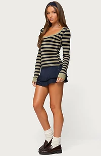 Edikted Rainey Striped Long Sleeve Top