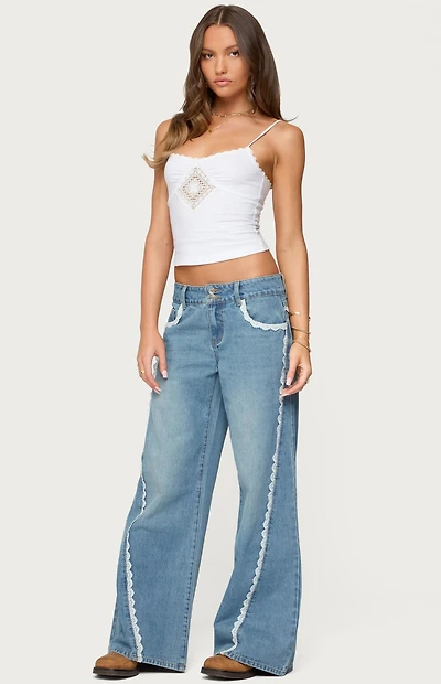 Edikted Alisha Lacey Low Rise Jeans