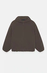 Fear of God ESSENTIALS Brown Brushed Yarn Hooded Bomber Jacket