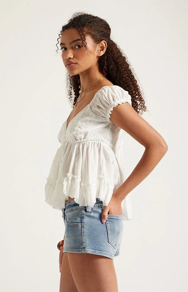 Pacsun Tatum Ultimate Low Rise Denim Micro Shorts Stretch Medium Blue