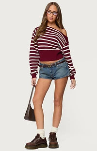 Edikted Mika Off Shoulder Oversized Sweater