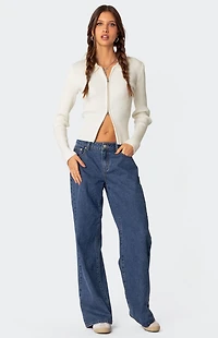 Edikted Cora Knitted Zip Up Cardigan