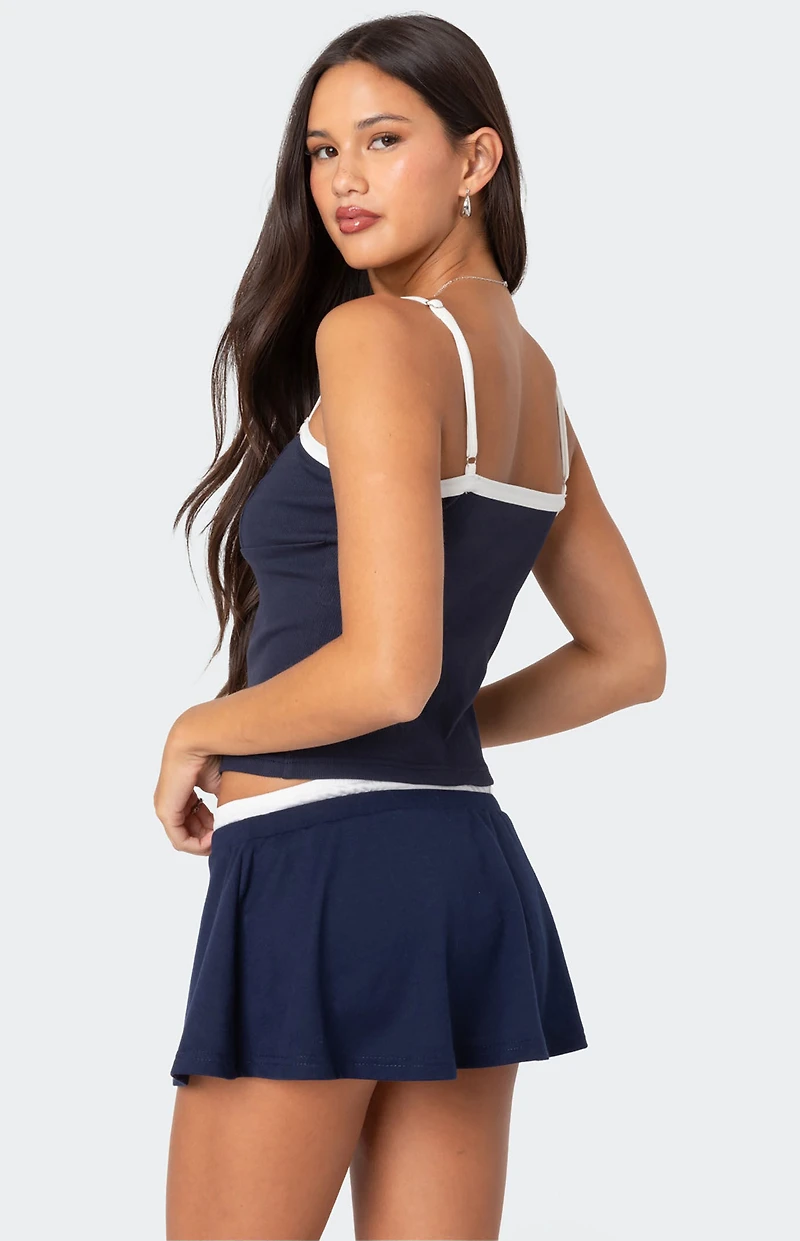 Edikted Baxter Button Front Ribbed Tank Top