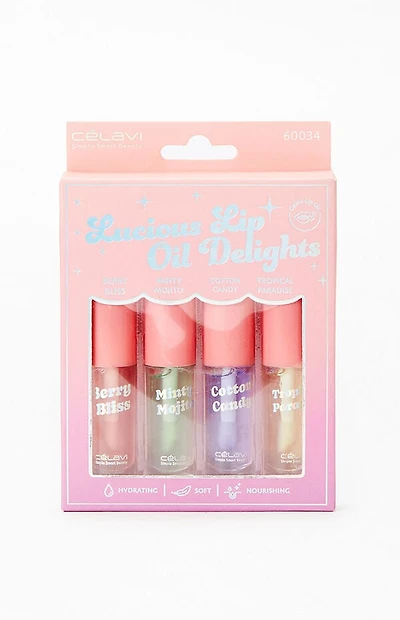 CELAVI 4 Pack Lucious Lip Oil Set