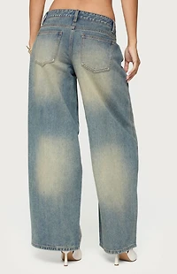 Edikted Washed Low Rise Baggy Jeans