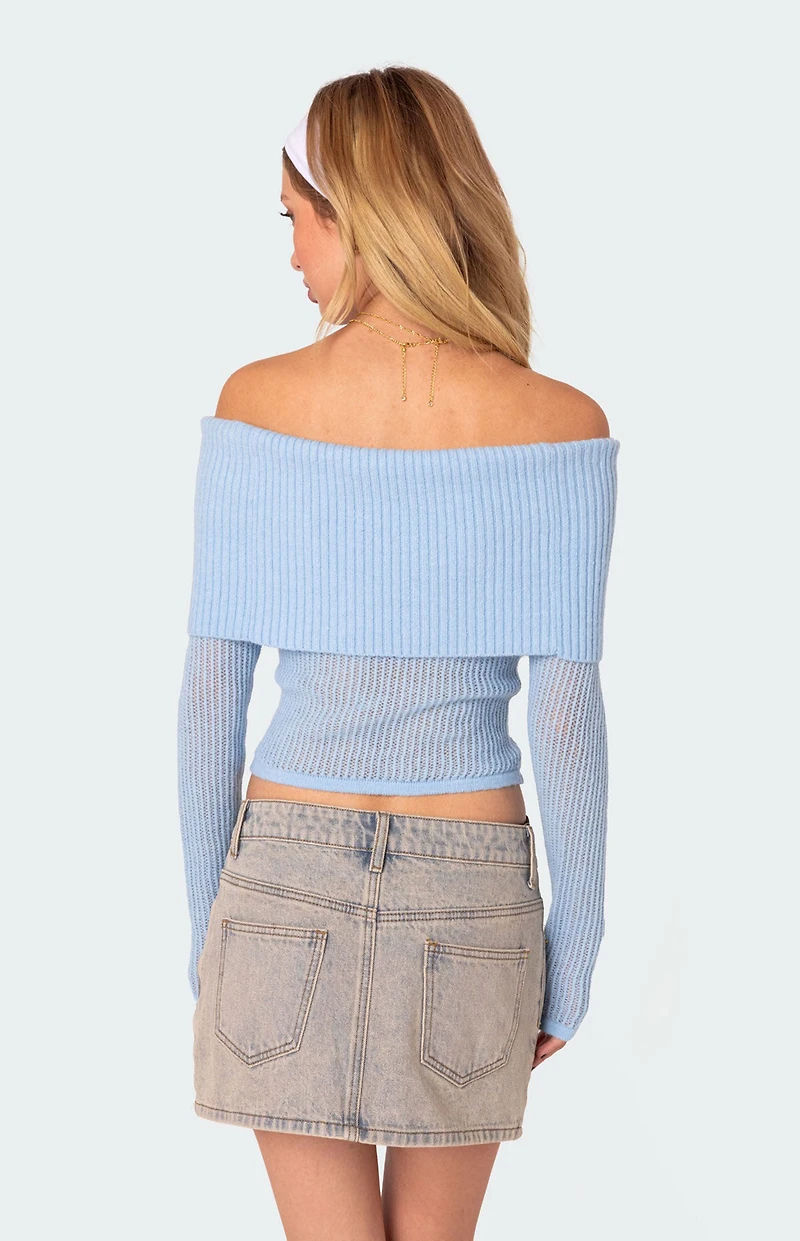 Edikted Lili Fold Over Knit Top