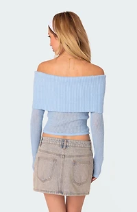 Edikted Lili Fold Over Knit Top