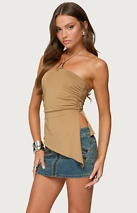 Edikted Malena Asymmetric Halter Top