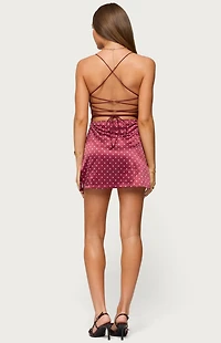 Edikted Lacey Backless Polka Dot Mini Dress