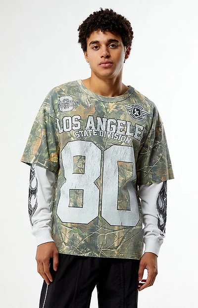 Pacsun Camo LA Division 80 Layered Long Sleeve T-Shirt