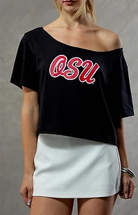 WILD COLLECTIVE Ohio State Off-The-Shoulder Oversized T-Shirt