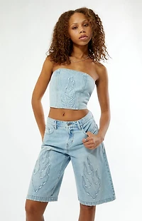 Pacsun Aries Denim Corset Top