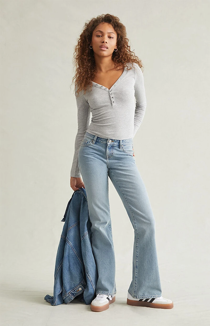 Pacsun Jade Low Rise Bootcut Jeans Light Blue