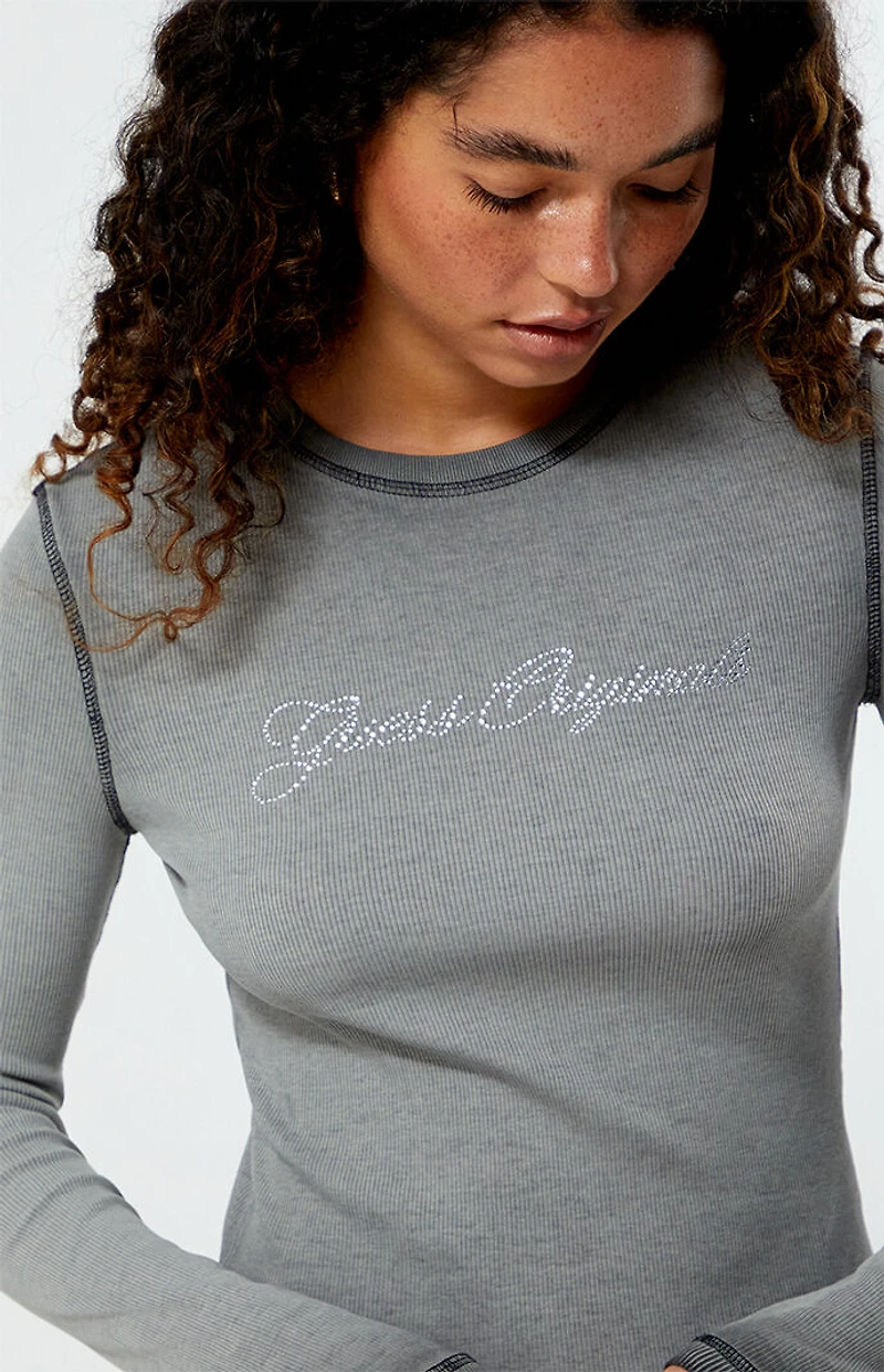 GUESS Originals Rhinestone Long Sleeve T-Shirt