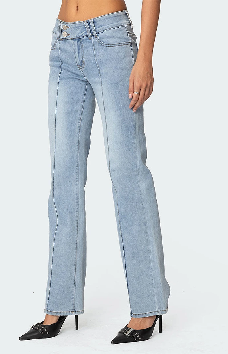 Edikted Avril Bootcut Low Rise Jeans