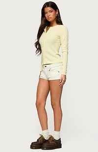 Edikted Maeva Button Up Pointelle Top