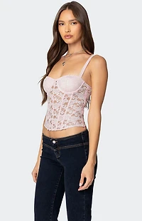 Edikted Drew Sheer Lace Cupped Corset