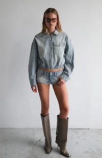 ABRAND Stella 00 Super Low Mini Denim Shorts