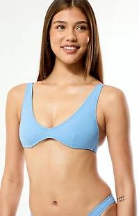 Pacsun Blue Carmen Bralette Bikini Top