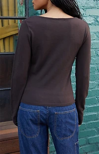 John Galt Brown V-Neck Sweater