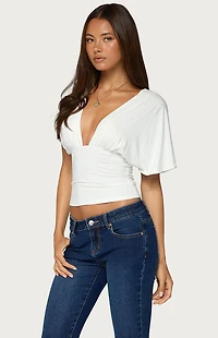 Edikted Betee Cinched Plunge Neck Top