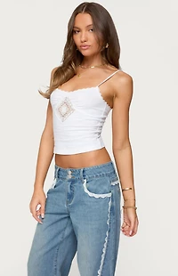 Edikted Morena Lacey Tank Top