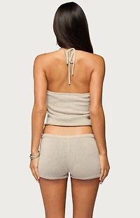 Edikted Nicca Iridescent Knit Halter Top