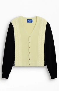 Awake NY Contrast Panel Wool Cardigan