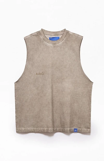A.R.C. Khaki Vintage Wash Comfort Cut Off Muscle T-Shirt