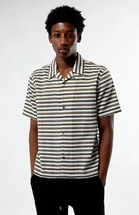 Pacsun Textured Striped Oversized Resort Camp Shirt