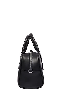 True Religion Black Bombe Logo Satchel