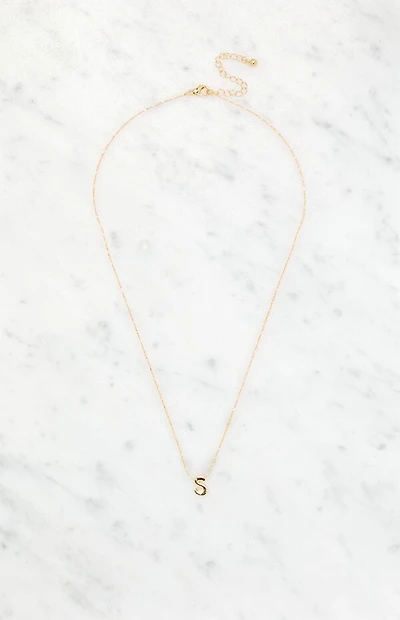 LA Hearts S Initial 14K Gold Plated Necklace