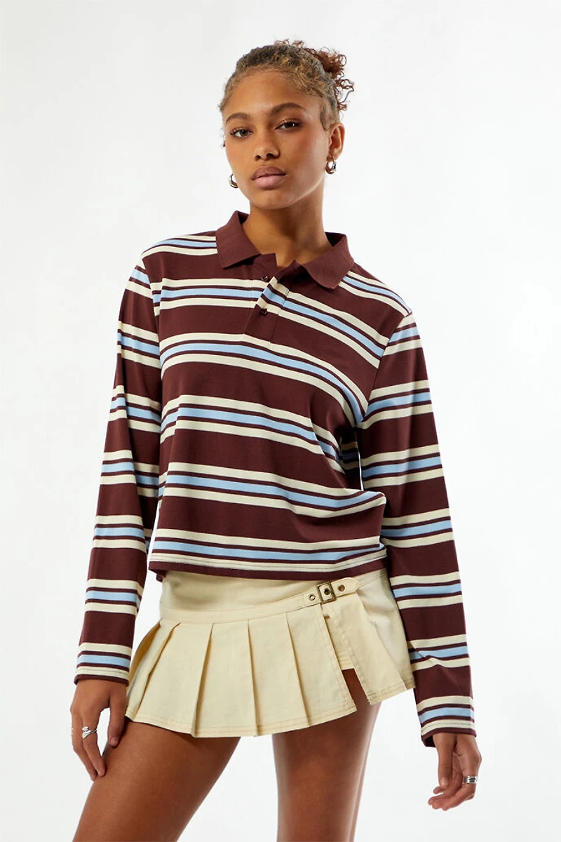 Your Favorite Megan Striped Long Sleeve Polo Shirt