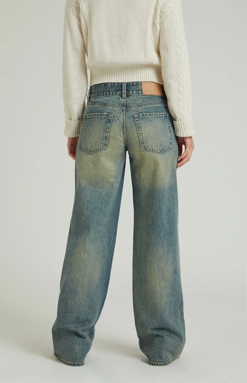 Pacsun Casey Low Rise Baggy Jeans 2-Button Medium Indigo