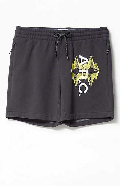 A.R.C. Black Vintage Wash Heavyweight Fleece Sweat Shorts