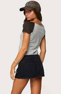 Edikted Liva Contrast Raglan T-Shirt