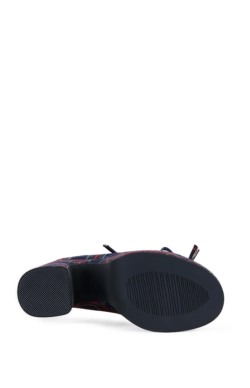 AZALEA WANG Georgina Plaid Platform Mary Jane Shoes