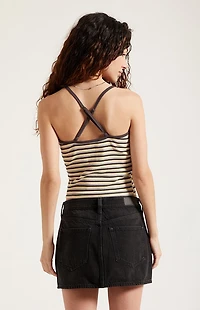 Pacsun Bella Black Mid Rise Denim Mini Skirt