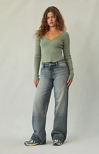 Pacsun Casey Low Rise Baggy Jeans Light Blue Wash