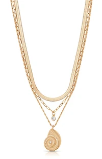 Ettika Nautilus Shell Pendant Layered Necklace